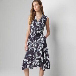 WHBM $170 WITH POCKETS Utility Belted Midi Shirtdress 10